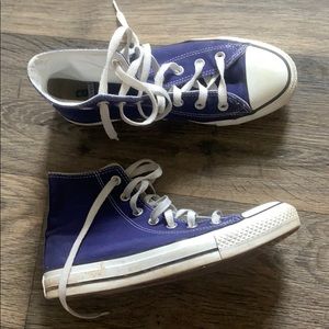 blue / purple high top converse size 8